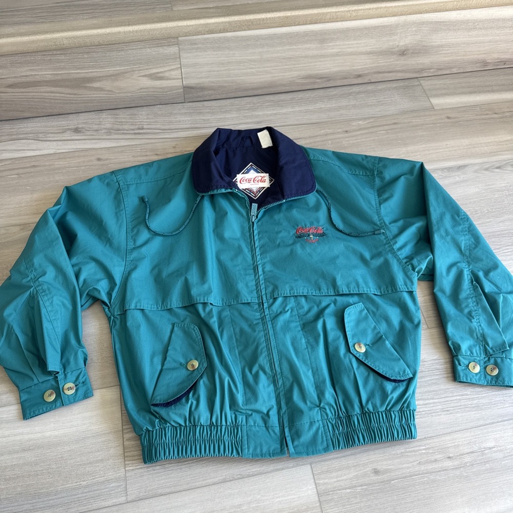 Vintage Coca Cola Atlanta Gear For Sports Bomber Coat Jacket Men's M/L Exc Cond